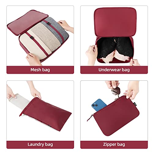Image of BAGAIL 6 Set /8 Set /10 Set Packing Cubes Various Sizes Packing Organizer for Travel Accessories Luggage Carry On Suitcase