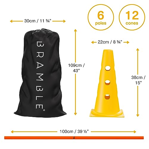 MATANA 18 Pcs Vallas de Obstáculos de Entrenamiento de Coordinación Ajustable - Set de 12 Conos y 6 Palos - Ideal para Deportes : Fútbol y Entrenamiento del Perro - imagen 3