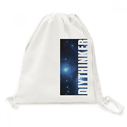 Sac à dos toile bleu ciel étoilé et étoiles sac de voyage à cordon
