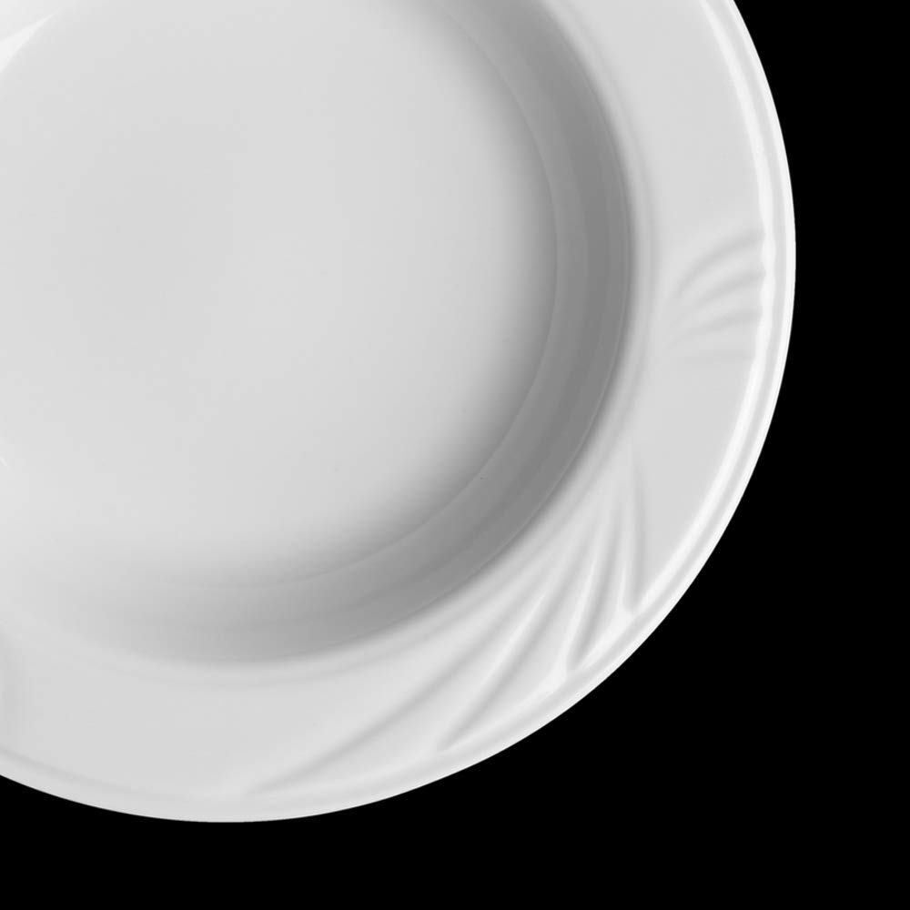 Holst Porzellan LUB 123 Plato Hondo de Porcelana, Blanco | Con relieve, 0,36 l