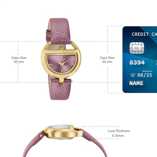 Image of Sonata Poze 8 Quartz Analog with Purple Dial Purple PU Leather Strap Watch for Women - SP80159YL01W