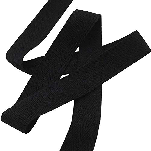 Abbaoww 50 Yards Cotton Twill Tape Ribbon 2 Inch, Soft Natural Webbing Tape Herringbone Tape For Sewing Diy Craft, Black #TOP1