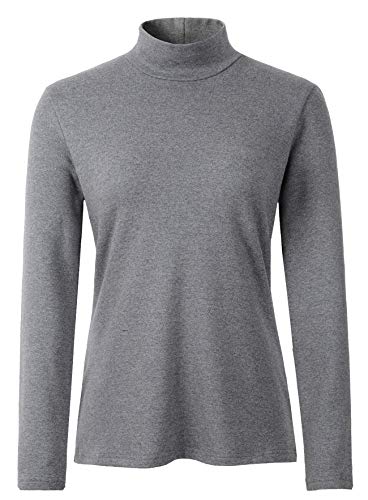 Image of Women's Cotton Mock Turtleneck Long Sleeve Basic Thermal Top