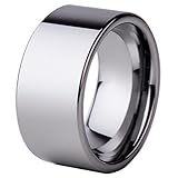 Fashion Month Men Women 10mm Silver Tungsten Carbide Ring Simple Wedding Engagement Promise Eternity Band Flat Top Size 12