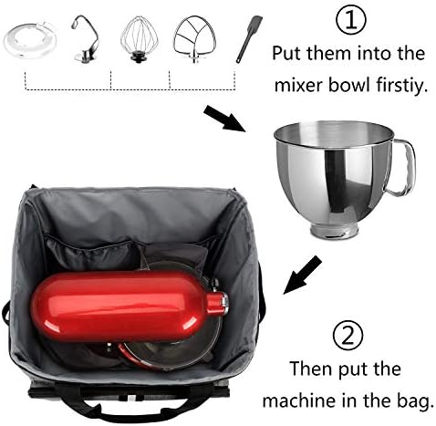 Housse Anti-Poussière pour Batteur sur Socle avec Sac Organisateur pour Kitchenaid pour Garder le Batteur Propre et Sûr