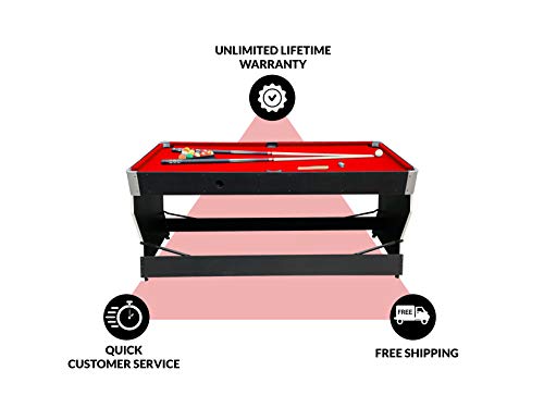 PUCK Cyclone 6-Foot 3-in-1 Multi Game Air Hockey/Billiard Table - Thumbnail 4