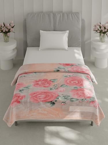 Image of Monte Carlo Single Bed Heavy Winter Blanket Lavish Plus 2 Ply Box Pack 900 GSM | 3.2 KG (220x160 CM), Baby Pink