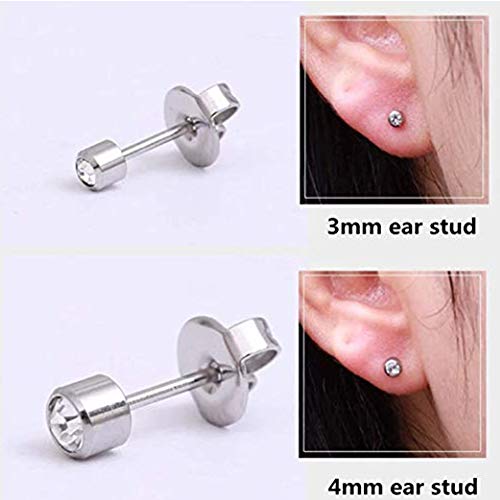 Chuanci Pair Disposable Sterile Ear Piercing Unit Cartilage Tragus Helix Piercing Gun No Pain Piercer Tool Machine Kit Stud Choose Design (Pair 404,Gold Round Clear Zircon) #TOP2