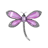 Dragonfly Resin Brooch Lapel Pins for Women Girls Cute Elegant Animals Brooches for Dresses Suit Hat Bag Fashion Trendy Jewelry Ceremony Banquet Decoration (Purple)