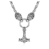 Lieferumfang - 1x Thor hammer Anhänger mit Byzantiner Kette in einer Geschenk-Box.