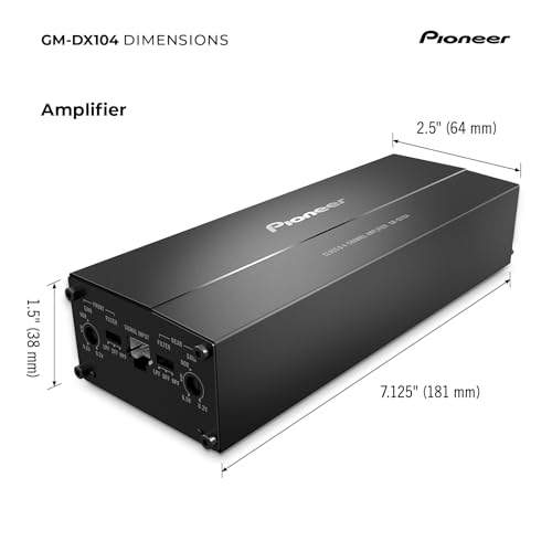 Image of Pioneer GM-DX104 4-Channel Car Amplifier - 400W Max, Efficient Class D, Bridgeable Design, Hi-Res Certified, Gold terminals, Clean Output, Low Interference