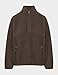 Aimiray Fleece Pullover Women Long Sleeve Half Zip Sherpa Jacket Warm Trendy Teddy Fall Sweatshirts with Side Pockets(Brown-M)