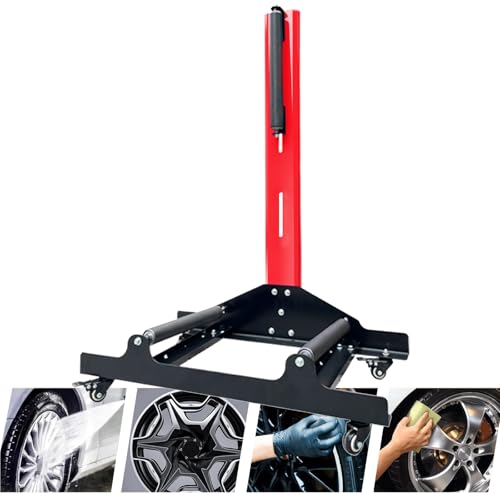 Wheel & Tire Car Detailing Roller, 360° Rotating Rolling Wheel Polishing Cleaning Stand for Cars Enthusiast/DIY Tyre Repairer/Automobile Technician, Steel Construction