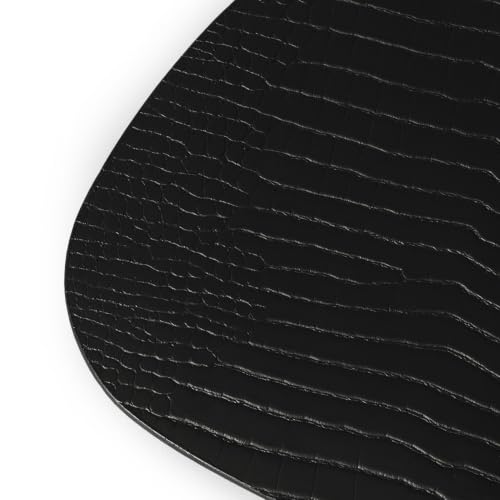 Image of Three Sixty Premium Leather Gaming Mouse Pad for PC | Mousepad for Laptop Wireless | Mouse Mat Anti Skid, 25x22 cm for Daily Tasks, Large, Small Desk Sizes (Croco Black)