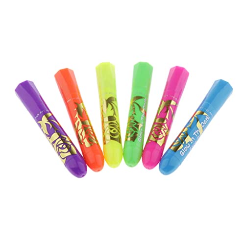 zalati Pigmentos Sticks 6pcs Pintura facial Maquillaje Pluma con Efecto Luminoso para Vestir Fiesta DIY Pintura Maquillaje