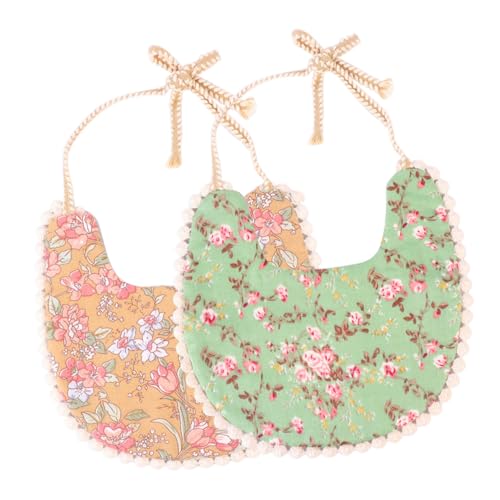 ULDIGI 2 Piezas babero babero baberos de algodón para bebés toalla de saliva baberos recién nacidos babero lavable baberos de doble capa Algodón (más del 95%)