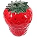 VILLCASE Ceramic Cookie Jar, Strawberry Shaped Food Storage Jar Red Strawberry Container Biscuit Treat Jar Christmas Storage Canister Farmhouse Baskets Kitchen Organizer