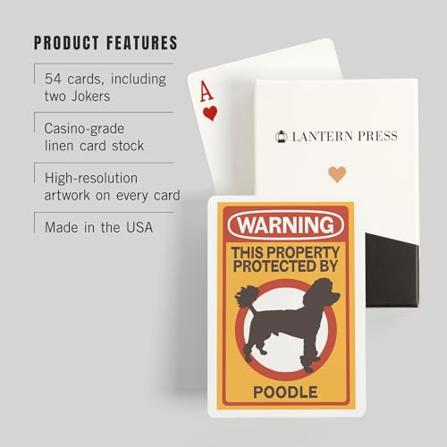 Lantern Press Poodle, 52 Cartas de Poker para Adultos miniatura 3