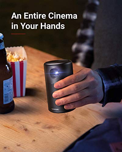 Anker Nebula Capsule, Smart Wi-Fi Mini Projector, Black, 100 ANSI Lumen Portable Projector, 360° Speaker, Movie Projector, 100 Inch Picture, 4-Hour Video Playtime, Neat Projector, Home Entertainment