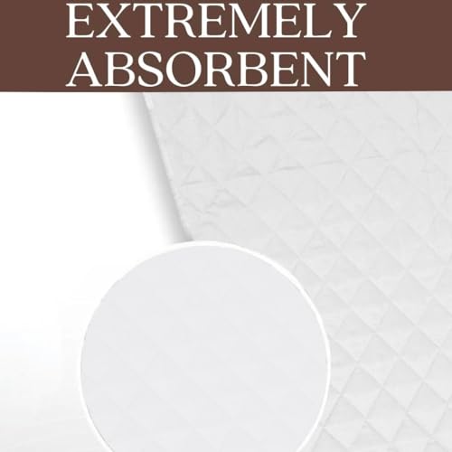 Image of Quilted Cotton Waterproof Washable Incontinence Bed Pad, 55x39 Inch White, Ecofriendly, Absorbent, Non-Slip Plaid Positioning, Leak Proof & Stain Free, Multi Purpose Utility Sheet