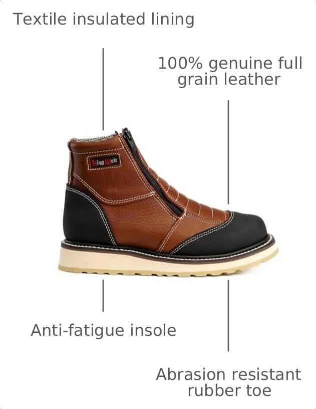 Image of King Welt Ultra Flex 6 inch 337 Zipper Double Density Lightweight Men Work Boots