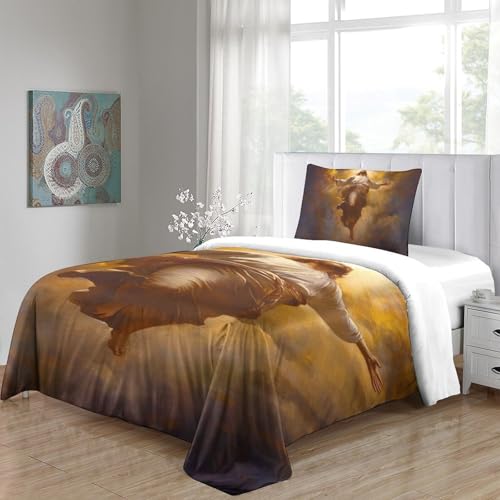 Housse de couette Jésus microfibre : finis les draps rêches qui se décolorent