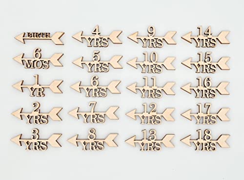 Height Marker Arrows for Growth Chart Ruler - wooden, set of 20, Growth Chart Add-On