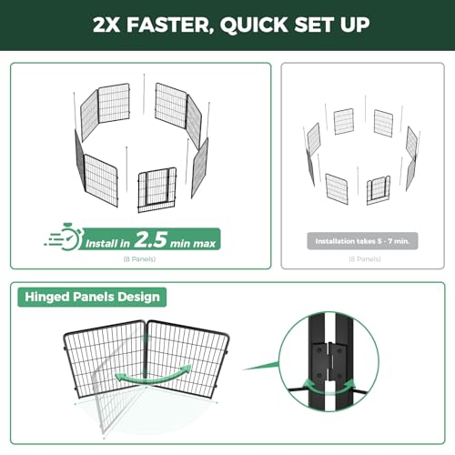 Image of FXW Instant Dog Playpen with Elevated Mesh Bed for RV Camping Outdoor Yard | Portable Easy-setup Play Yard & Mesh Dog Bed, Easy-Clean & Chew-proof, 40inch 16 Panels for Medium & Large Dogs | Patented