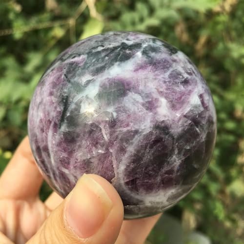 Lépidolite authentique en sphère violette de 7cm objet de luxe - 4
