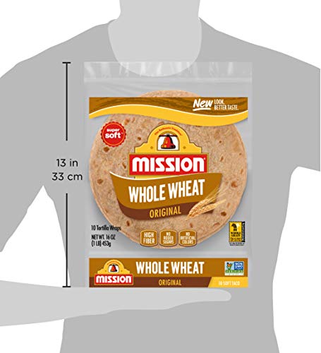 Mission Soft Taco Whole Wheat Tortillas, Medium Size, 10 Count, Whole Grain #TOP2