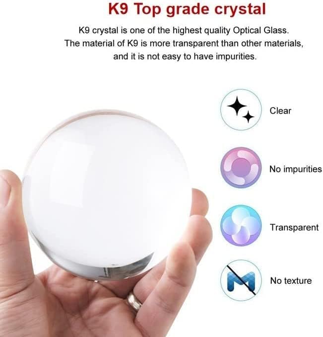 Image of 3D Crystal Ball Night Light Clear Galaxy LED Light with Wooden Base Glass Ball Ornaments Nightlight Decolamp with Touch Switch LED Lamp Gifts for Home Desktop Decor-Moon