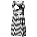 Produktbild Lurcardo Stillkeid Umstandskleid Ohne Arm Streifen Rundhals Bandage Still Kleid Schwangerschafts Kleid Mode Still-Nachthemd Stillen Kleid Umstandsmode Frauen Damen Kleid Sommer Damen Kleider
