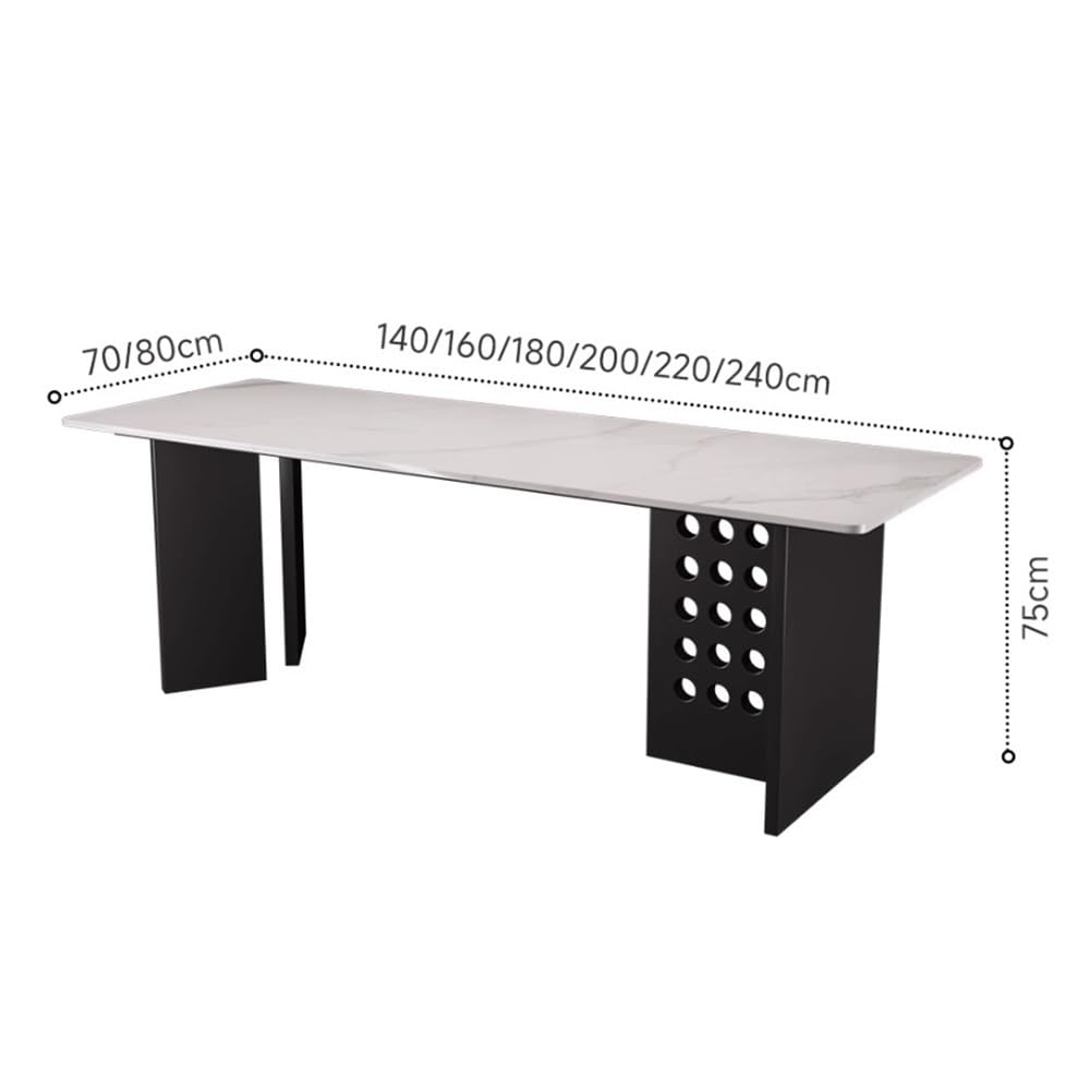 Nowoczesne biurko szefa kuchni z płytą kamienną i stabilnymi metalowymi nogami, minimalistyczne biurko do domowego biura, biurko komputerowe (XL)