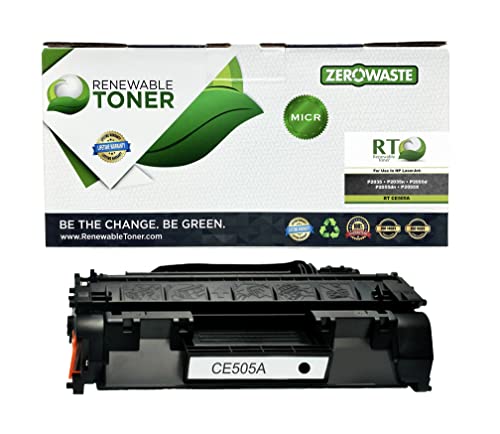 Renewable Toner 05A MICR Toner Compatible Replacement for HP CE505A 505A | HP Laser Printers P2035 P2035N P2055DN 2055DN 2035N P2030 P2050 P2055D P2055X Check Printer Ink Cartridge