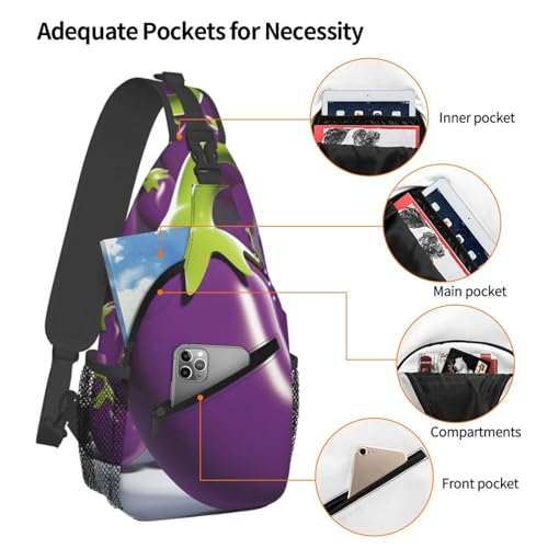 Mochila tipo sling negra unisex para viaje y senderismo miniatura 3