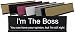 Lotsa Laughs Desk Plate by Griffco Supply - I'm The Boss: You can Have Your Opinion, but I'm Still Right. (Black w/White Text)