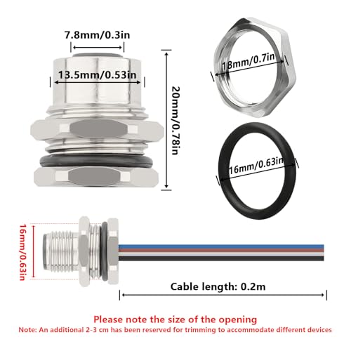 Hamadap 2-Pack M12 A Coded 4 Pin Female Field Wireable Connector 0.7ft by Hamadap - Used condition - Image 6