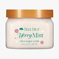 Tree Hut Merry Mint Shea Sugar Scrub, Exfoliating Body Scrub Removes Dead, Dry Skin for a Soft & Hydrated Feel, Nourishing Essential Body Care, 18 fl oz.