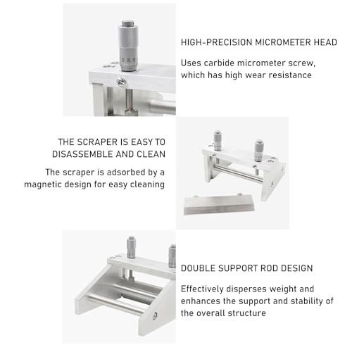 Aplicador de película ajustable, revestimiento de hoja doctor, grosor de revestimiento 0-3500 μm, dispositivo magnético con doble varilla de soporte, aleación de aluminio para impresión y pintura