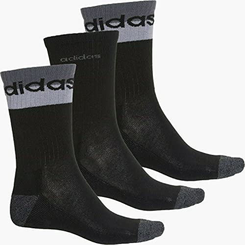adidas Cushioned Blocked Linear Logo Socks - 3-Pack, Crew (for Men) - BLACK/ONIX GREY/LIGHT ONIX GREY (L)2