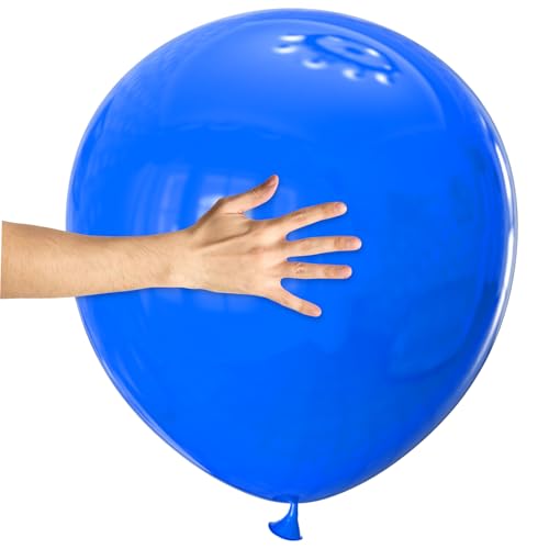 Image of Blue Big Balloons 32pcs, 18 Inch Large Latex Giant Heavy Duty Balloons for Birthday Wedding Baby Shower Decorations