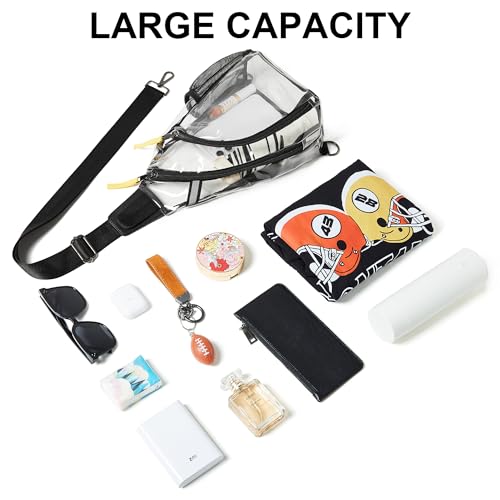 Shrrie Clear Bag for Stadium Events Transparent Crossbody Bag Clear Purse for Women&Men-Stadium Approved, Concerts&Sports3