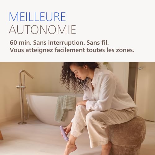 Philips Épilateur série 9000 – épilateur électrique sans fil, sur peau sèche ou humide, jambes, corps et maillot, avec ProGuide, 9 accessoires, dont pédicure, autonomie 60 min, modèle BRE728/00
