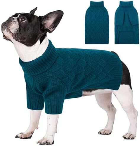 AOFITEE Hundepullover Grosse Hunde, Rollkragen Pullover Hunde mit Beinen | Rollkragen Hund Pullover mit Geschirr öffnung Weihnachten Hundepulli Sweater für Kleine Mittelgroße Große