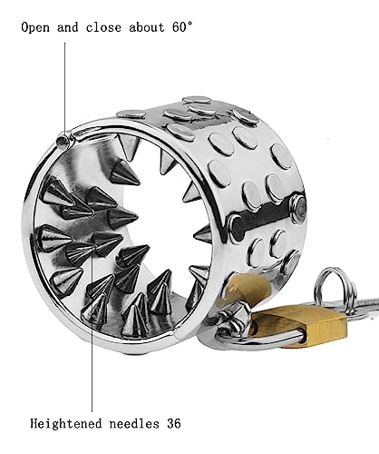 ペニスリング陰嚢リングスパイク付きステンレス鋼睾丸リングペニス拷問 CBT ペニス刺激大人のおもちゃボンデージ貞操ロック SM スレーブ大人のおもちゃ緊縛コックリング陰嚢リング (Size : 40mm) - 画像6