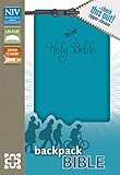 NIV, Backpack Zipper Bible, Leathersoft, Turquoise, Red Letter