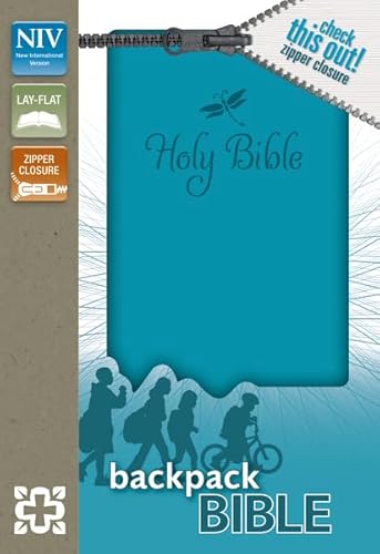 NIV, Backpack Zipper Bible, Leathersoft, Turquoise, Red Letter