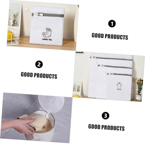 Filet de lavage pour t-shirts en polyester blanc résistant de 6 pièces