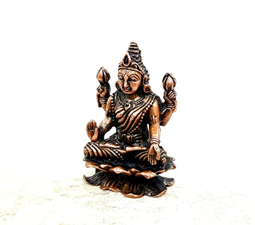 Image of Copper Lakshmi Idol 1.8 in | Patina Antique Finish | 65g