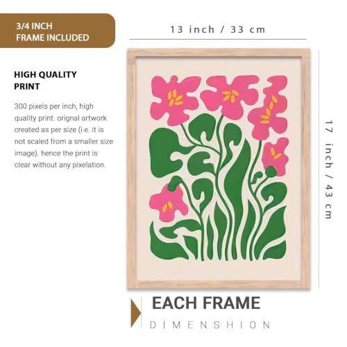 Image of kotart Boho Art Home Decoration Painting | Paintings With Frame For Living Room Bed Room Hotel Wall Decor Digital Reprint Set of 3 (13X17 inch)